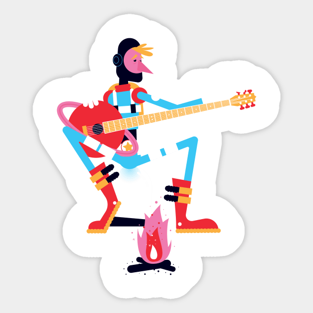 Blues on Saturn Sticker by This_n_That